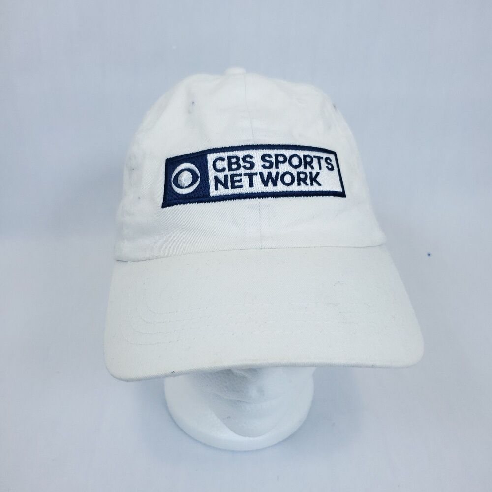 Vintage White CBS Sports Hat Adjustable NFL College Football